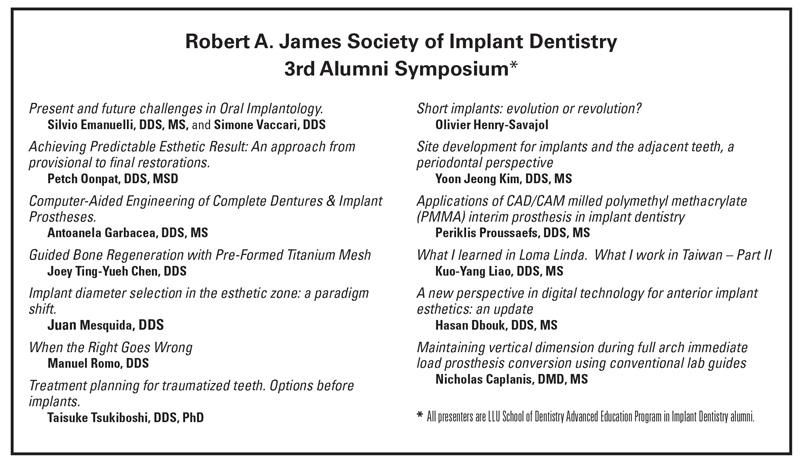 40th anniversary implant alumni presenters