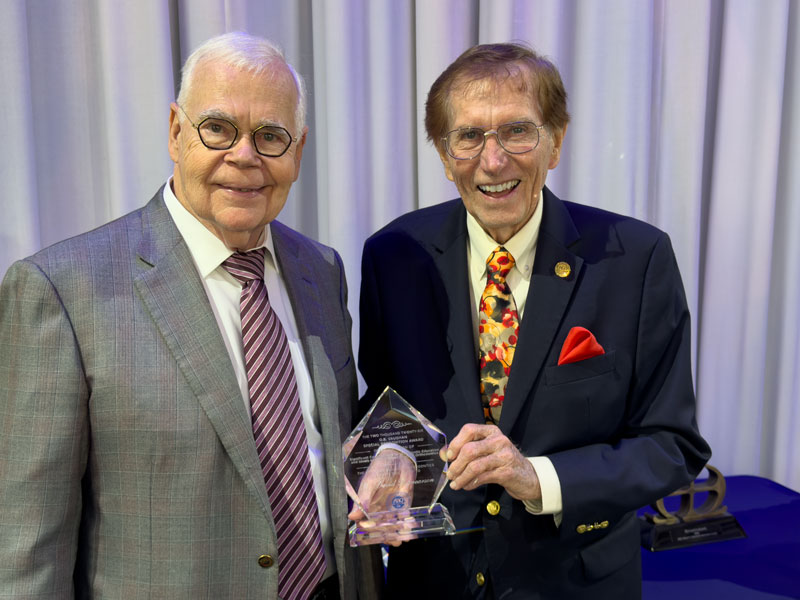 Award recipient holding the O.B. Vaughan Special Recognition Award during the 2026 ABO ceremony.