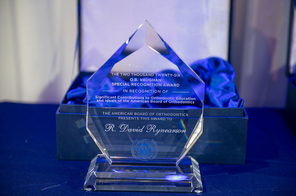 Crystal O.B. Vaughan Special Recognition Award presented by the American Board of Orthodontics in 2026.