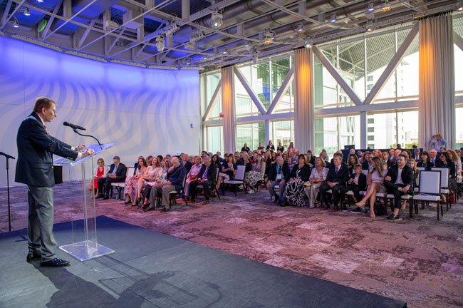 Speaker addressing attendees during the American Board of Orthodontics awards ceremony in Orlando.