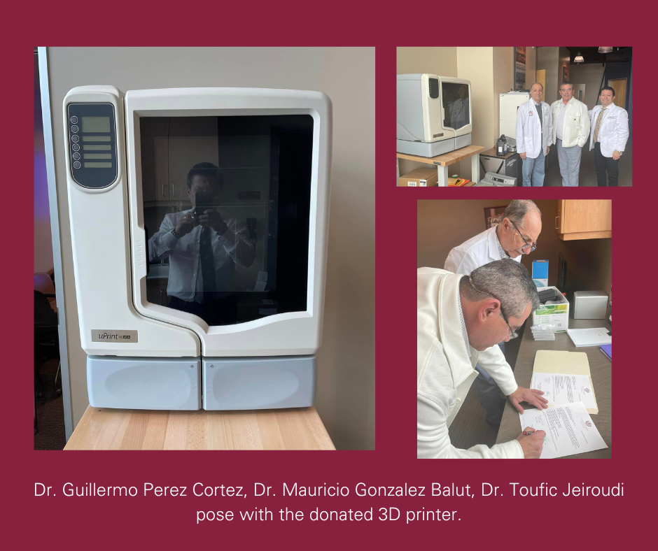 photo collage of donated machine and Dr. Perez Dr. Balut