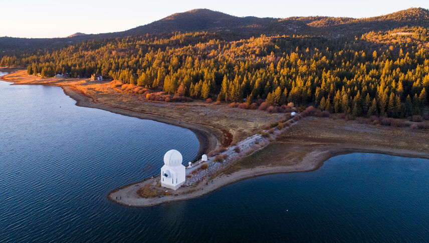 mountain scape with telescope