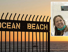 Dr. Saw selfie with Ocean Beach sunset